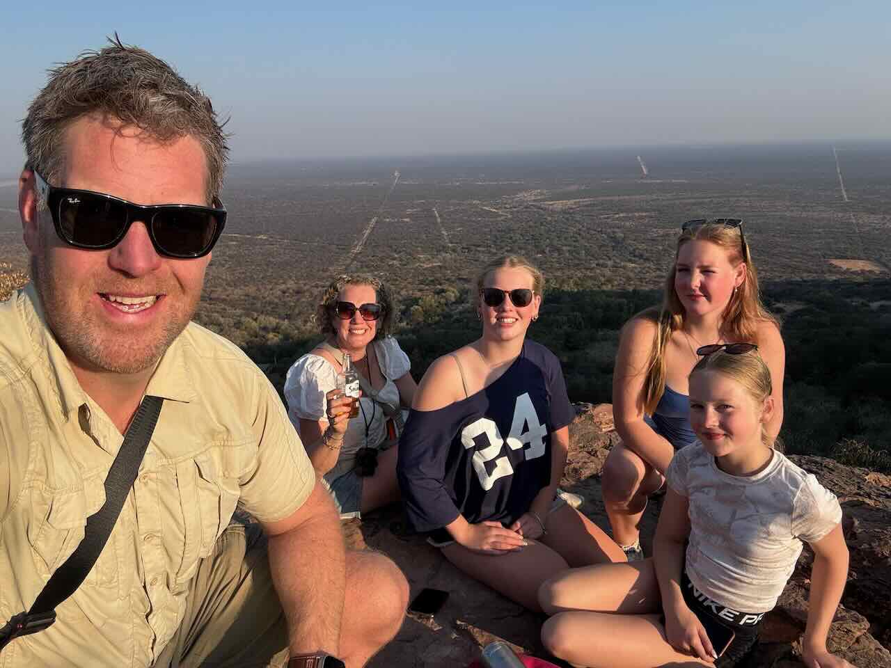Family selfie at the top of Waterberg Plateau