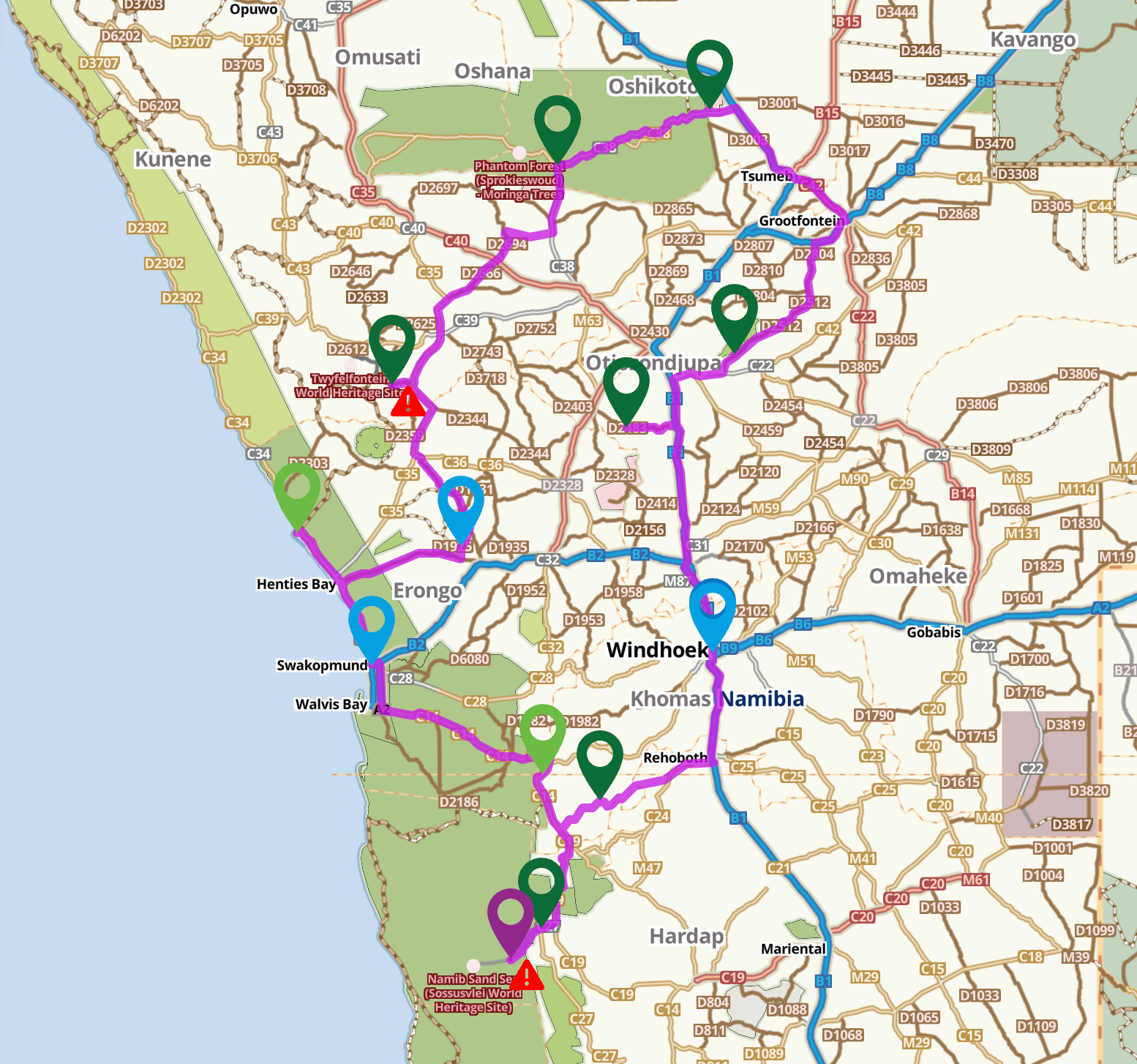 Our route